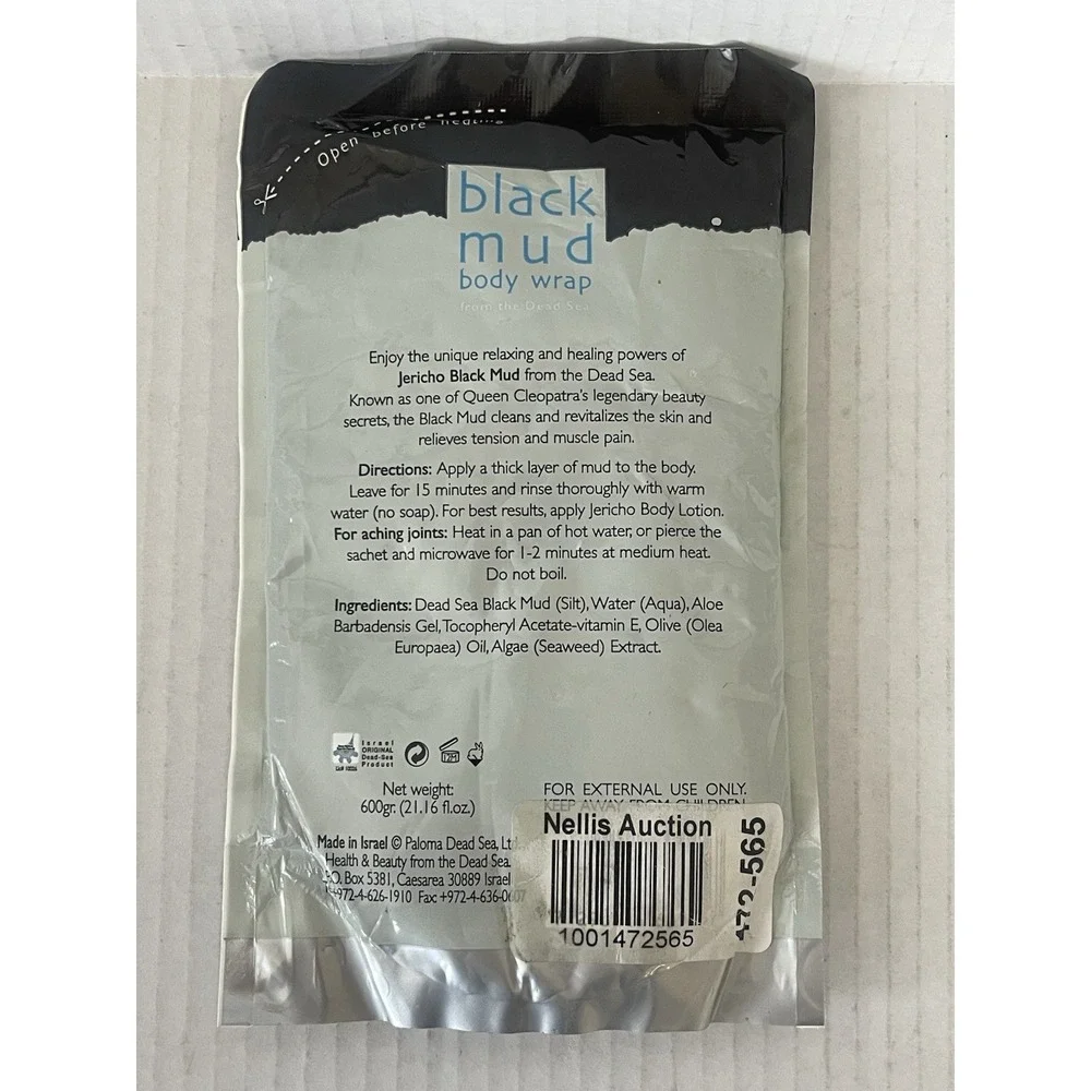 Jericho Black Mud Body Wrap 600g Dead Sea Spa Treatment Made in Israel Sealed